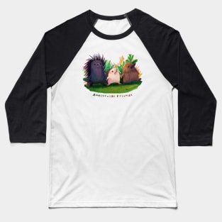 Hedgehog Echidna Porcupine Antisocial Friends Baseball T-Shirt